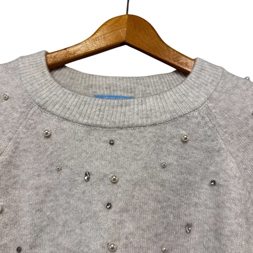 Draper James RSVP Long Sleeve Embellished Sweater Size Small Glitzy Glam Casual - Picture 5 of 9